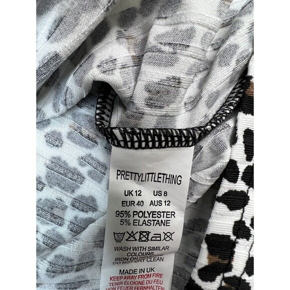 NWT PrettyLittleThing Shape Leopard Print Women’s Pull-On Mini Skirt Size 8 - Picture 7 of 7